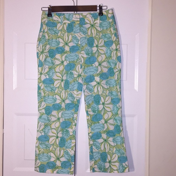 Lilly Pulitzer Floral Capri Pants Size 2 - Picture 1 of 5